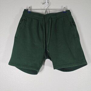Maison Article Sweat Shorts Men Large Green Premium Essentials Drawstring Waist